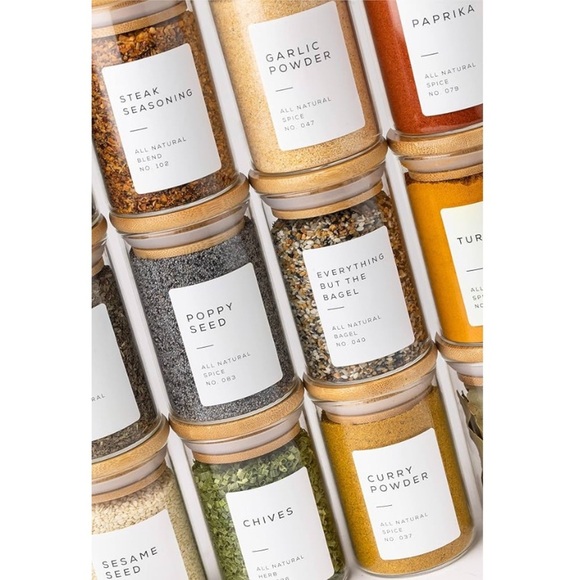 NWT Clear Spice Jar Containers w Labels - Picture 8 of 8